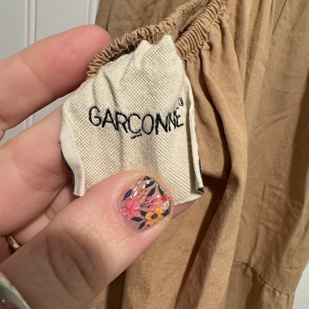 Garconne Cotton Khaki Maxi Dress Classic Minimalistic Size Small - Picture 4 of 6